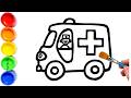 🚑🎨 Draw Ambulance Truck for Kids | Fun Learning Drawing ✏️ | Kids Songs &amp; Rhymes 🎵 | Yup Yup Go 👶🌈