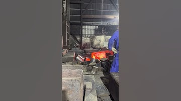 Inside the factory blacksmith hard work forging a big block steel billet  #process #forging