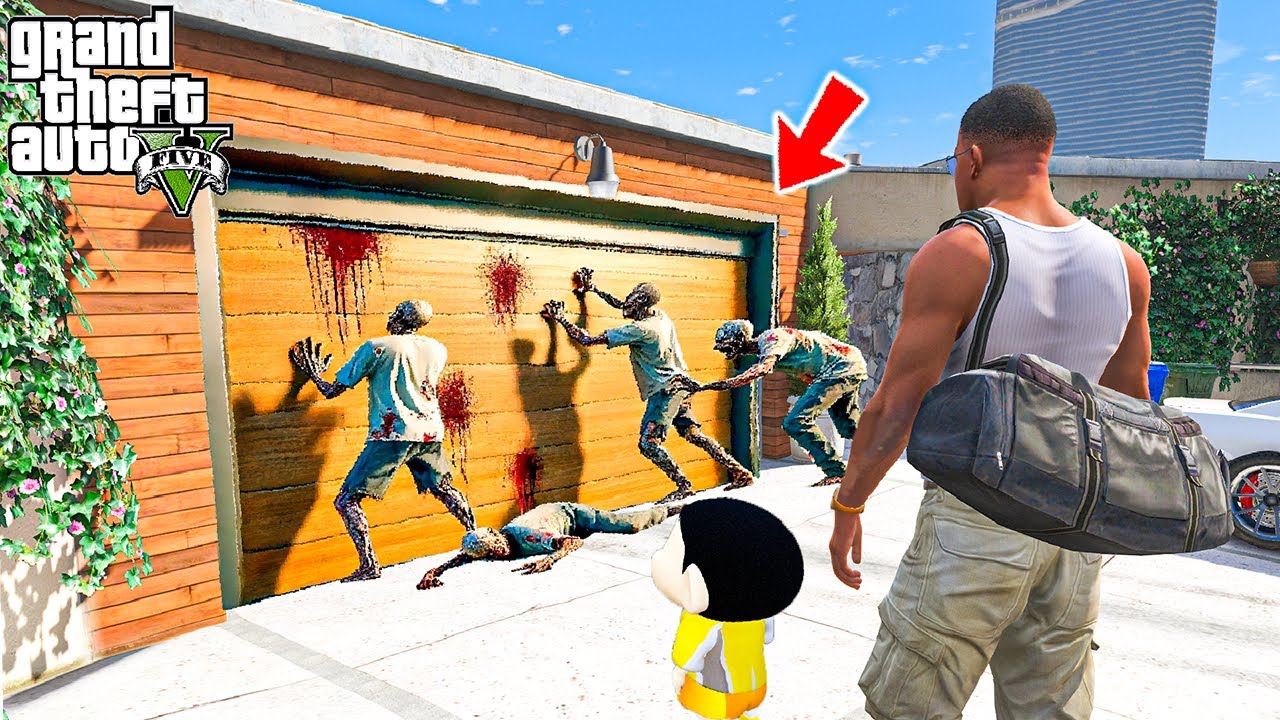 GTA 5: Zombies Destroyed Shinchan and Franklin's House in GTA 5!