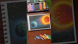 Easy Solar System Drawing with Oil Pastels | Step by Step Tutorial