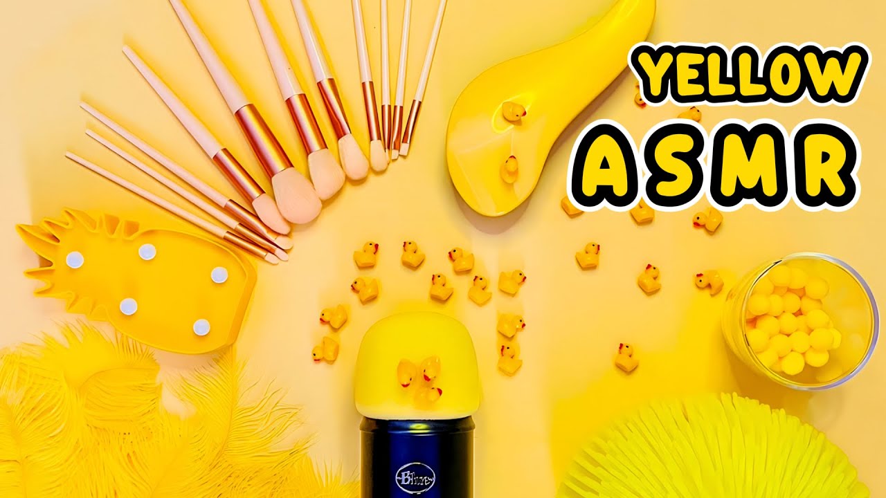 4K ASMR: 1H Yellow Triggers for Sleep & Relaxation 💛 [No talking] Tingle Guarantee ☀️