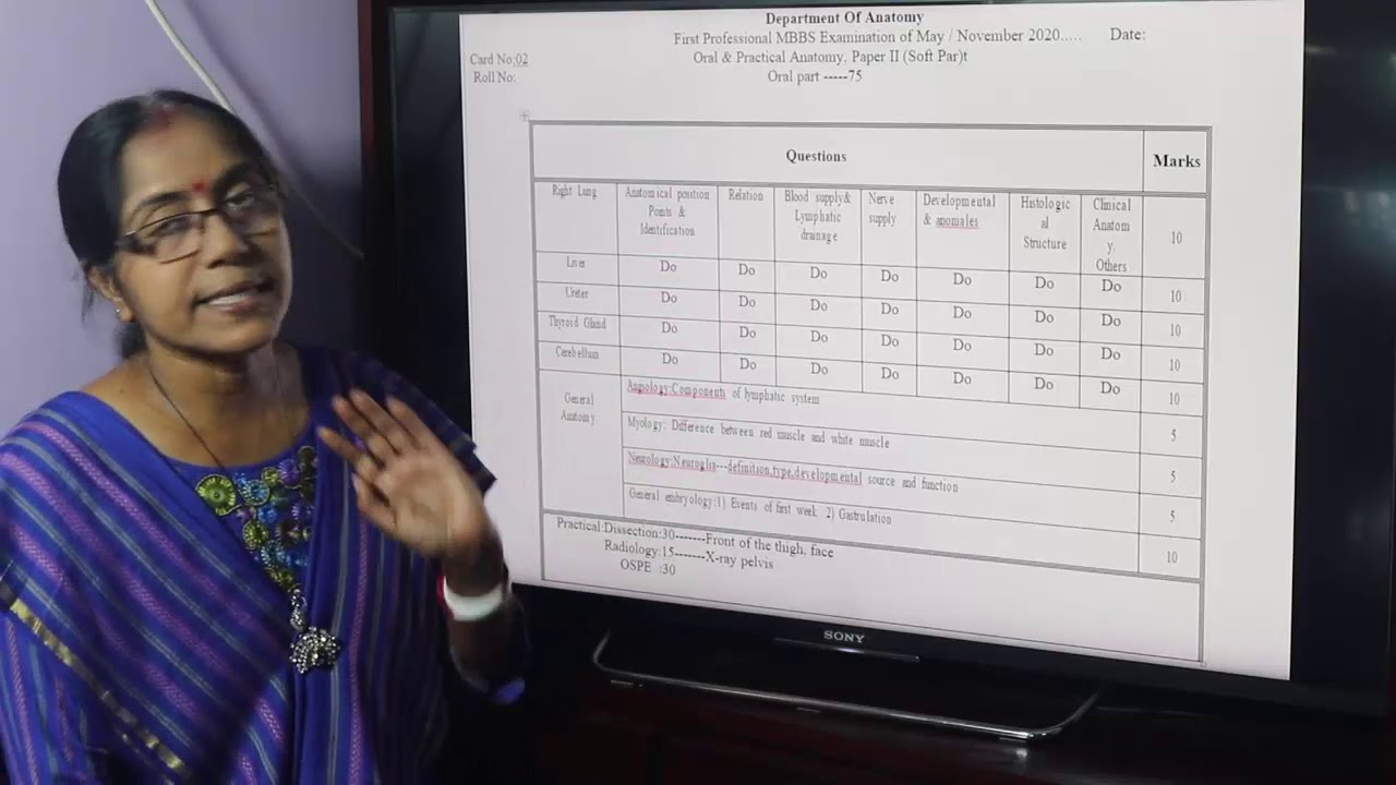 Lecture On Oral & Practical Exam (Anatomy) Of First Professional ...