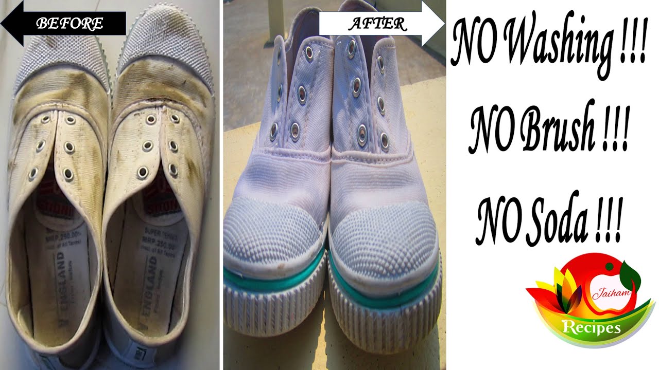 NO Washing !!! NO Brush !!! NO Soda !!! How to Clean White canvas School Shoes?| | JAIHAM