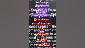 0303 Angel Number TAKING CHANCES HAVE FAITH IN YOUR OWN ABILITIES #tarot #angeloracle #intuition