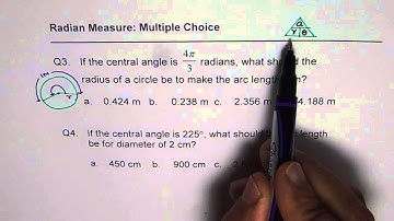 Arc Length Radius Radian Measure Relation MHF4U Test