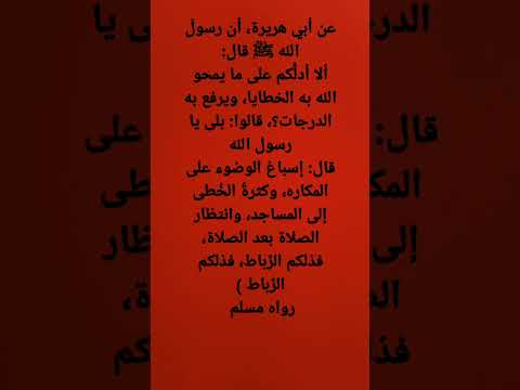 حديث ألا أدلكم على ما يمحو الله به الخطايا ويرفع به الدرجات قالوا بلى يا رسول الله قال إسباغ الوضوء