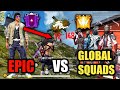 Free Fire EPIC vs global squads killing total squads insane killing OP headshot shortrange highlight