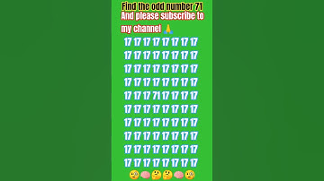 Find the odd number 71 and subscribe my channel 🙏🥺🙏 #trending #quiz #viralvideo @quiz_tester_01