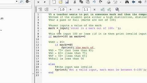 3.2 Mark Grading Example using If and Else Statement in MATLAB