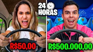 24 HORAS NO CARRO DE 50 REAIS, 50 MIL REAIS E 500 MIL REAIS! - ÉPICO!