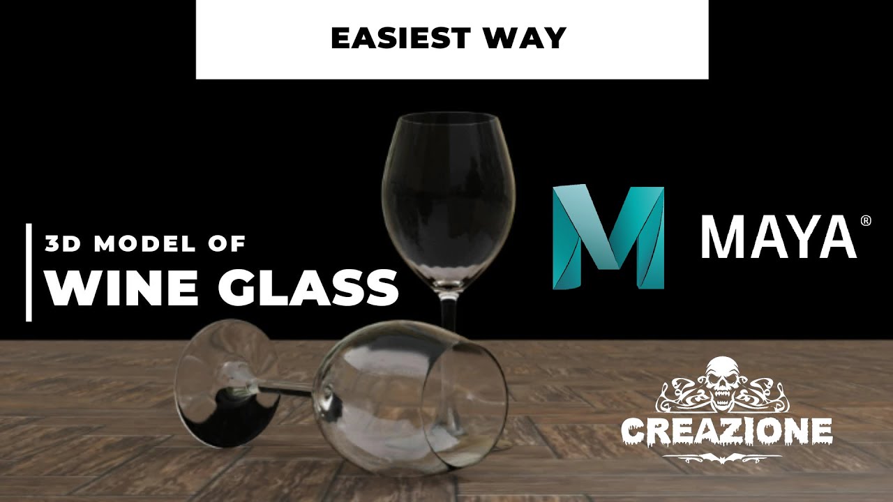 Make 3D model of wine glass in 1 Minute in MAYA #creazione #anujmodh # ...