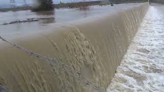 heavy rain created a temporary water fall between Baldwin park, El Monte, southern california usa