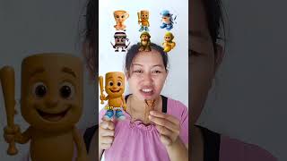 Makan Emoji cappucino, sosis bakar dan ikan asin #shorts