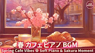 春カフェBGM🌸ピアノの音色で穏やかなコーヒータイム☕集中できる作業用音楽 Sakura Cafe Piano ✿ Soothing Spring Piano for Coffee & Work