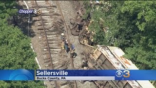 Cleanup Is Underway After Train Derails In Sellersville