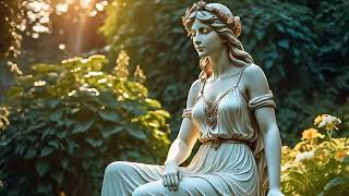 Art: beautiful marble statue of women in gardens