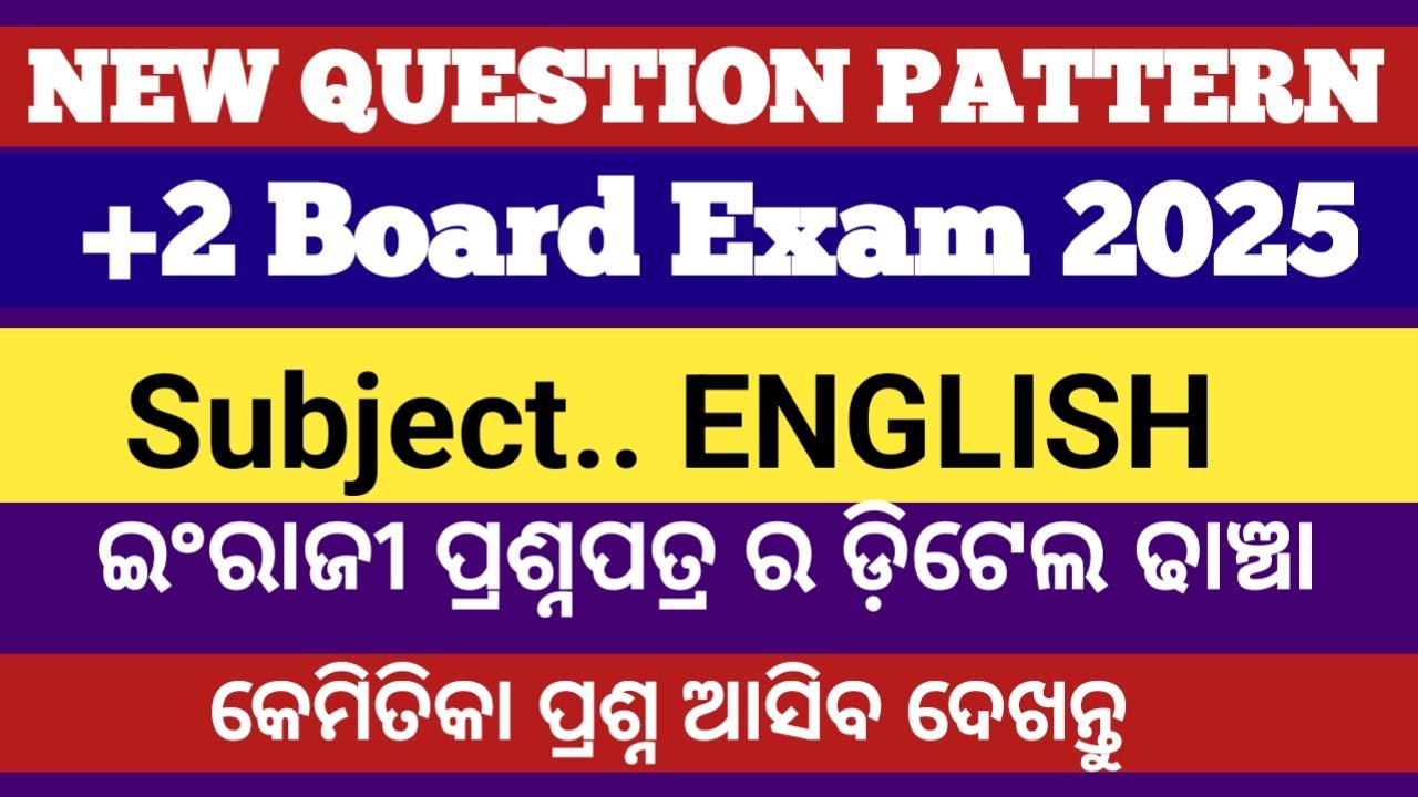 English question pattern 2025 ll +2 board exam 2025 question pattern ll ...