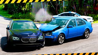 Accidente Intentionate cu VW Bora si Urmarit de Politie pe BeamNG