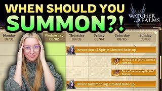 When is the BEST time to SUMMON ? Summoning System Deep Dive ✤ Watcher of Realms