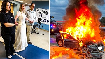 Bride paralyzed in car accident stuns her guests when she walks down the aisle