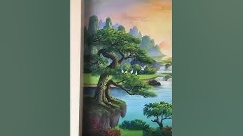 Vẽ tranh tường sơn thủy hữu tình – Vẽ tranh tường Hà Nội rẻ đẹp 0799110022 4