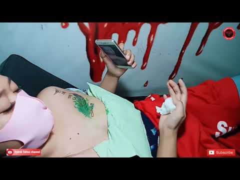 Ngecrot di dada cewek sexy || TOUCH UP TATTOO || TATTOO TIMELAPSE #TouchUpTattoo #WaterColorTattoo