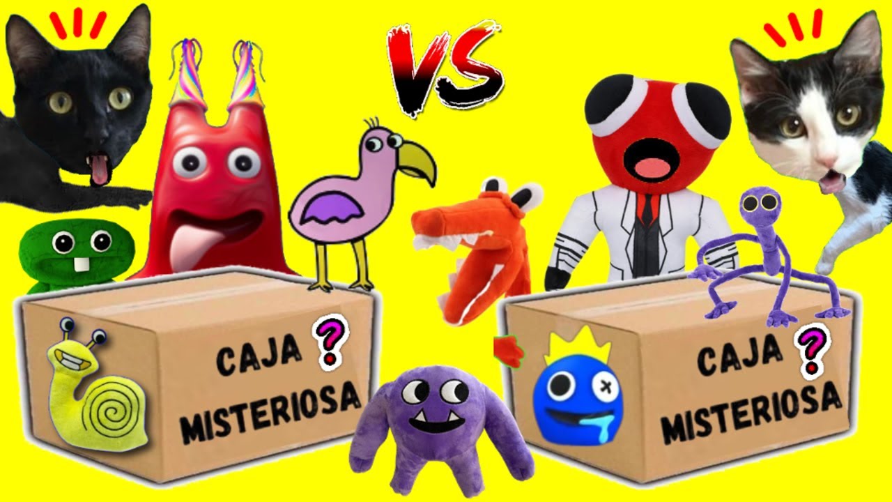 100 cosas de Garten of banban vs Rainbow Friends en 2 cajas misteriosas / Videos de Luna y Estrella