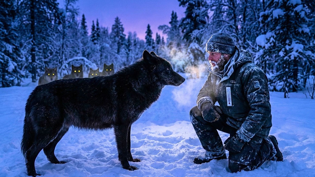 He Locked Eyes with a Black Wolf at -64°C | The Pack Was Waiting Behind Him 🐺