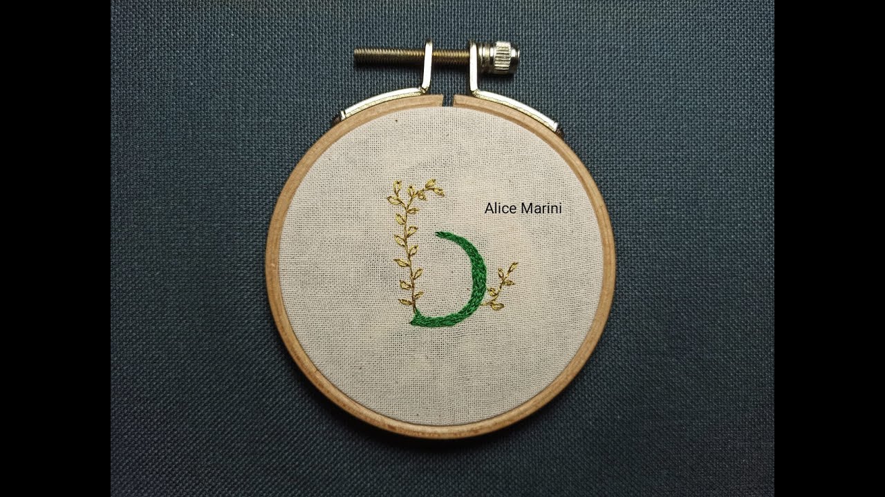 Gold Thread Letters Hand Embroidery: Letter D - Gold Metallic Thread - YouTube
