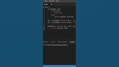 HCF of two Numbers #python #pythonbeginners #pythonprogramming #youtubeshorts #shorts #programming