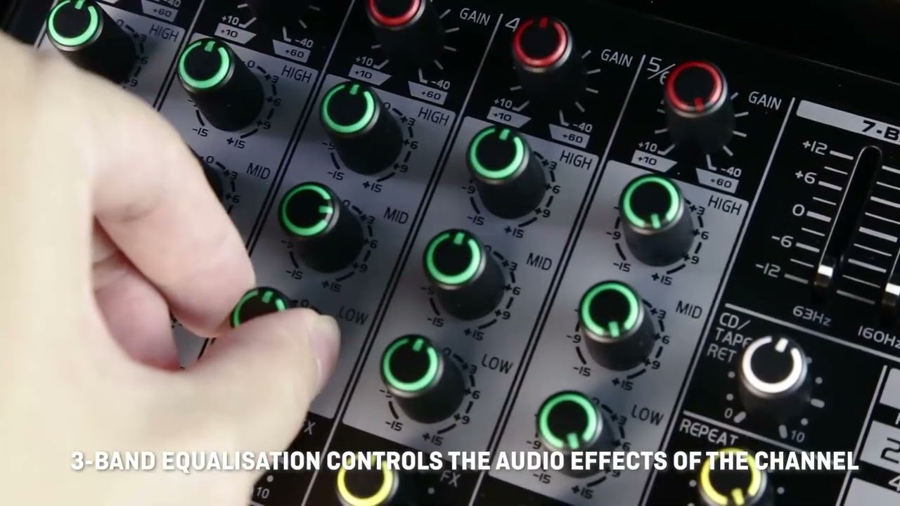BOMGE 4/6/8A Channel DJ Audio Mixer - YouTube