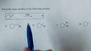 Addition of HBr to an alkene example