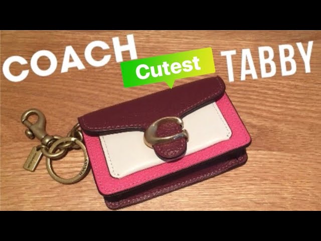 Coach Keychain Bag Charm Womens Pink Mini Tabby Leather