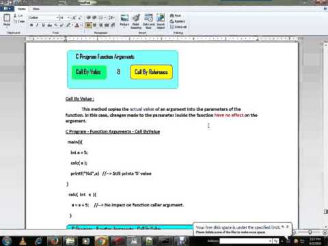 C PROGRAM CALL BY VALUE DEMO