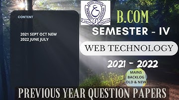 Web technology Semester 3 | Previous Years Question Papers | 2021 to 2022 | OU | B.com