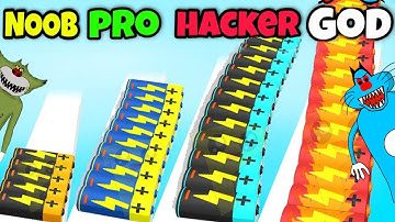 NOOB vs PRO vs HACKER vs GOD in Battery Run 3D Game with Oggy And Jack 😂 Funny Oggy Game