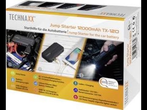 Powerbank und Starthilfe Technaxx Jumpstarter 1200 TX-120 - YouTube