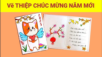 Vẽ thiệp chúc mừng năm mới - Vẽ thiệp tết | cách làm thiệp tết | Drawing happy new year | KC zit