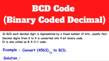 BCD Code (Binary Coded Decimal) | Electrical Engineering