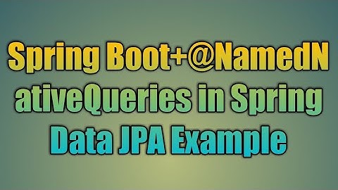 27.@NamedNativeQueries in Spring Data JPA Example
