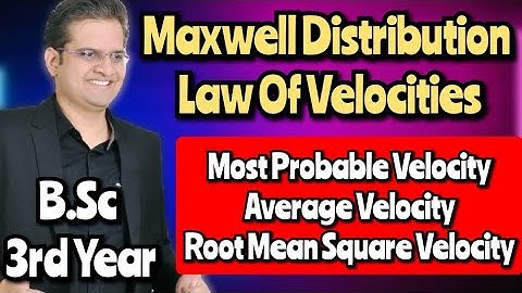 Maxwell Distribution Law Of Velocities!Most Probable Velocity!Average Velocity!Root Mean Square Ve.