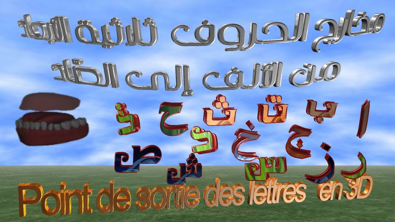 مخارج الحروف ثلاثية الأبعاد: من الألف إلى الصاد Les points de sortie
