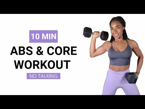 10 Min ABS & CORE Workout w/ Dumbbells (No Talking) | Week 1 Day 3 | 10 ...