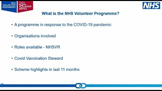 Welcome Presentation for NHS Volunteer Responders