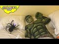 Toddler pranks hulk with giant spider  prank war with skyhearts toys for kids avengers