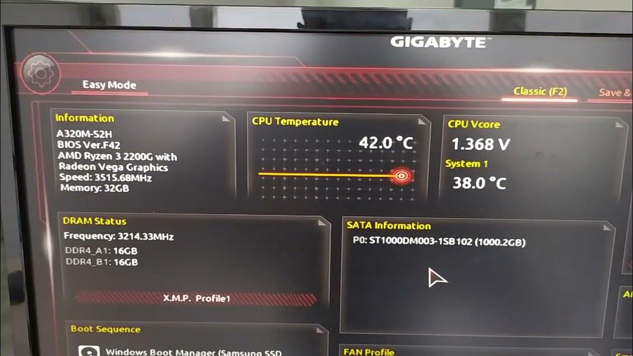 Gigabyte A320M S2H Sanallaştırma Etkinleştirme SVM Mode Nasıl Açılır YouTube