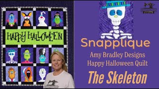 Snapplique™  the Skeleton on the Happy Halloween Quilt by Amy Bradley Designs