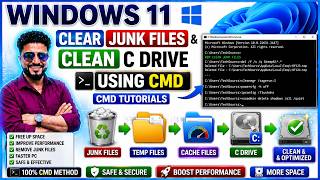 Windows 11 - Clear Junk Files & Clean C Drive Using CMD | CMD Tutorials