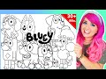 Coloring bluey  friends coloring pages  bluey bingo coco socks rusty lucky  honey  markers