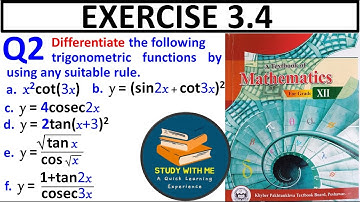 Exercise 3.4 Question 2 class 12 Maths New KPK Book | Ex 3.4 Q No Trignometric Functions